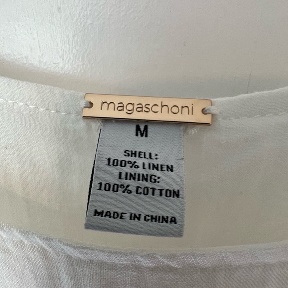 Magaschoni White Linen Sleeveless Maxi Dress - Picture 2 of 5